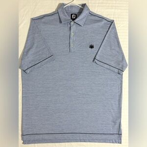 FootJoy‎ Golf Polo Shirt Blue White Heather Micro Stripe Performance Size XL